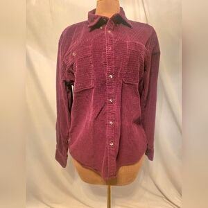Wrangler Corduroy Burgandy/ Deep Red Button up Men's Size Large